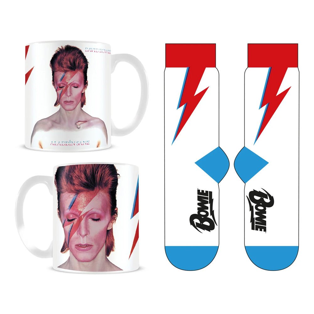 DAVID BOWIE デヴィッドボウイ - Aladdin Sane / マグ & ソックスセット / マグカップ - PGS